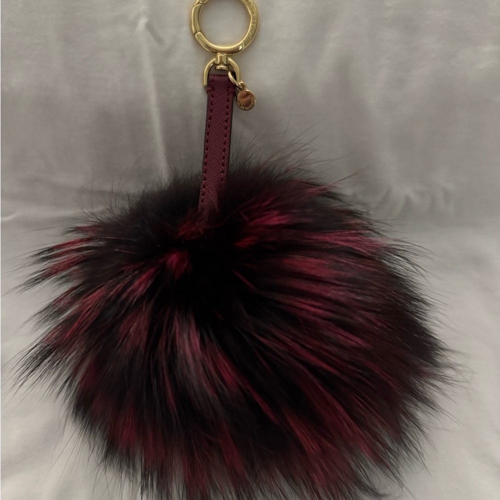 Michael Kors Fox Fur Pom Pom Keychain - Picture 2 of 3